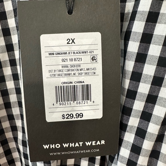 Black and White Gingham Women's Top - Picture 3 of 5